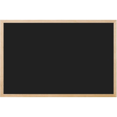 Toptabule.sk KRT01 Čierna kriedová tabuľa v prírodnom drevenom ráme 90 x 120 cm / nemagneticky