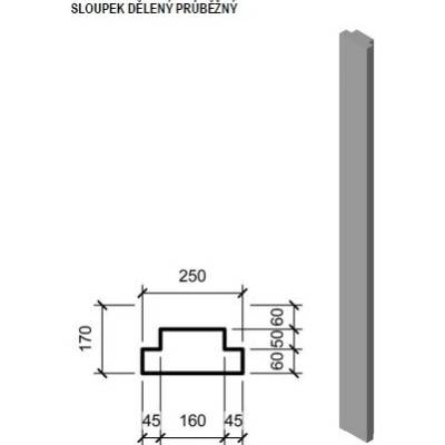 DITON LINIE DŘEVA QUICK WALL WOOD Sloupek dělený průběžný 210 DUB tmavý - 25/11/300cm