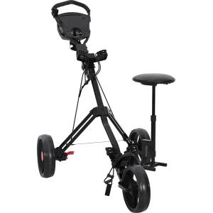 vidaXL Голф тролей с седалка Черно 95 x 69 x 114 см Желязо (42033588)