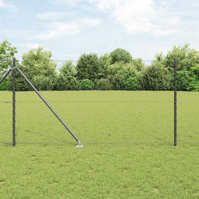 vidaXL Hexagonální plot s podpěrou 25 x 1 m Ocel potažená PVC Šedá