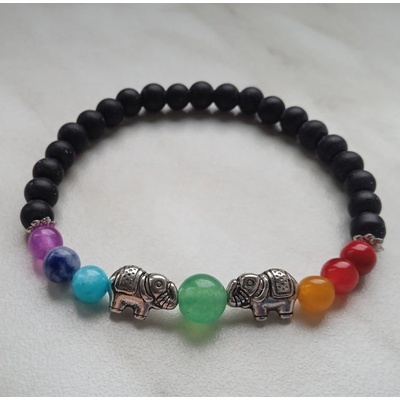 Blingstar náramek SLON čakrový černý čakry 2565 korálky
