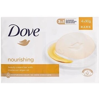 Dove Nourishing Moroccan Argan Oil krémové toaletní mýdlo s arganovým olejem 4 x 90 g