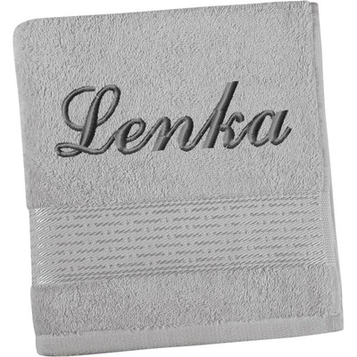 Bellatex Froté ručník proužek s výšivkou jména šedá 50x100 cm