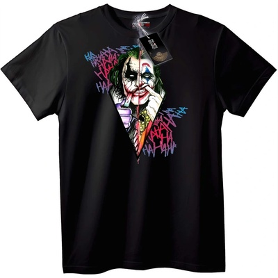 NOONEBRAND Тениска с Разделено лице на Joker - 2XL, Black