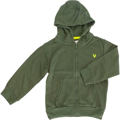 Minoti 9ZIPEMB 4 Mikina chlapecká s kapucí celopropínací khaki