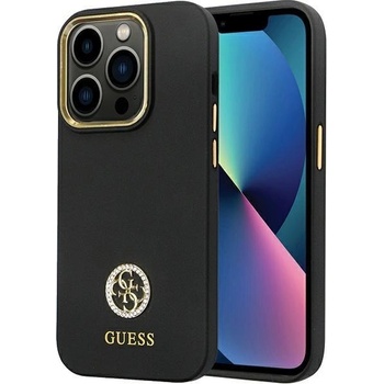 GUESS Кейс Guess GUHCP14LM4DGPK за iPhone 14 Pro, черен, Silicone Logo Strass 4G (KXG0074204)