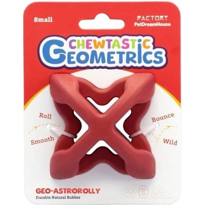 PetDreamHouse guma Chewtastic Geometrics Geo AstroRolly červená 7 cm