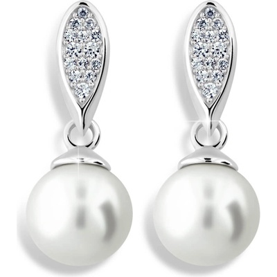 Cutie Jewellery náušnice z bílého zlata s pravými perlami a zirkony Z6412-3124-10-X-2