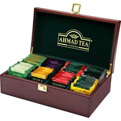 Ahmad Tea Drevená kazeta Tea Keeper 80 x 2 g
