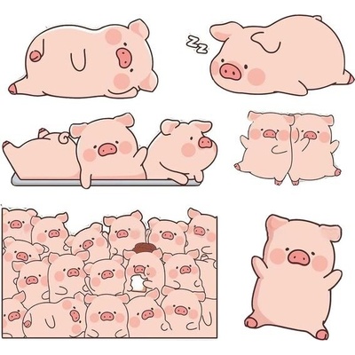 6 ks vtipných samolepek na auto s prasátkem, samolepky na motocykl, skútr, dekorace auta, hladké – Sleviste.cz