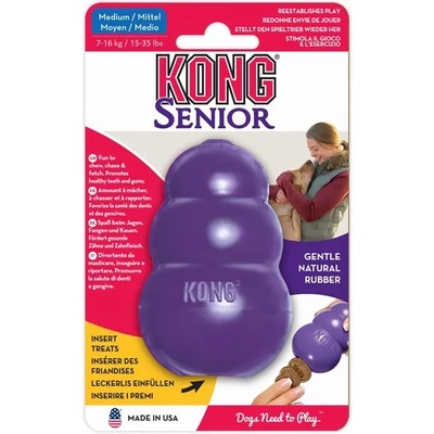 KONG Small Senior - Забавна гумена играчка за кучета над 6г. с пространство за лакомства 7.3 см