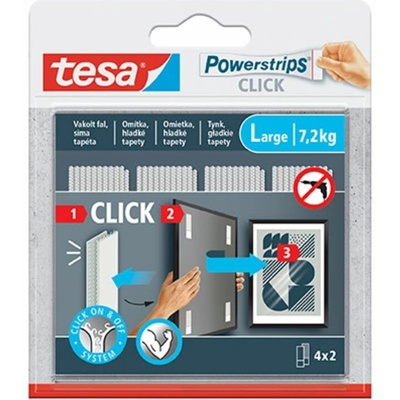 Tesa ® Samolepicí proužky se suchým zipem Powerstrips CLICK 4 x 2 L (77722-00003-00)