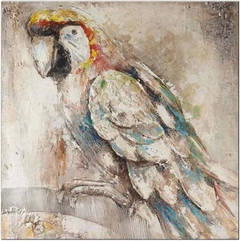 Ručne maľovaný obraz Papagáj PB391ZI StarDeco, 100x100 cm