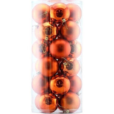 DECOLED Plastové gule priem. 8 cm medené 12× lesklá 12× matná