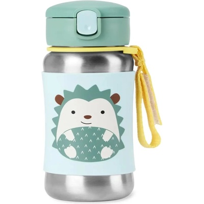 Skip Hop Spark Style Straw Bottle неръждаема бутилка за вода със сламка Hedgehog 12 m+