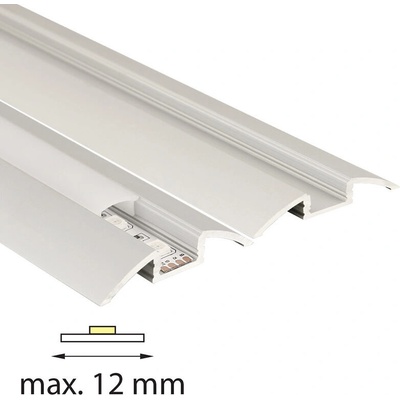 ML-761.068.02.2 Nášlapný hliníkový profil BH, 52x8 mm, včetně mléčného difuzoru, 2 m