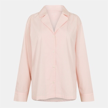Jack Wills Дамска пижама Jack Wills Womens Woven Long Sleeve Pyjama Set - White/Pink