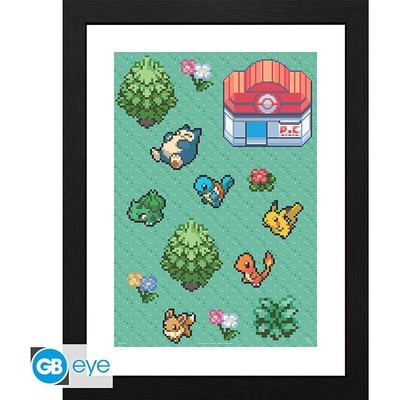 Zarámovaný plakát - Pokémon Pixel Art (30x40)