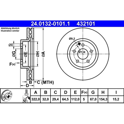 Brzdový kotouč ATE 24.0132-0101.1