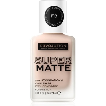 Revolution Relove Super Matte Foundation dlouhotrvající matující make-up F3 24 ml