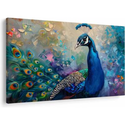 Obraz - Maľba páva, jednodielne 150x100 cm