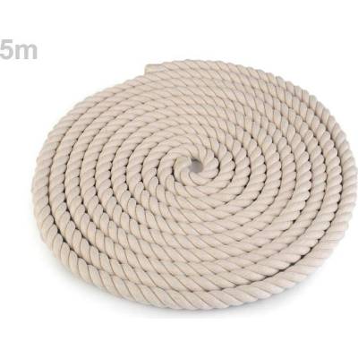 Výprodej - Bavlněná šňůra kroucená Ø14 mm tuhá, macrame - režná sv., 5m Varianta: 2 režná světlá, Balení: 5 m