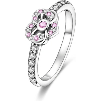 DELIS Сребърен пръстен, jw618, дизайн на сърце, с родиево покритие (jw618)