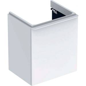 Geberit Smyle Square - Шкафче за умивалник, 54x43x62 см, 1 врата, панти отляво, лъскаво бяло/матово бяло 500.366. 00.1 (500.366.00.1)