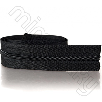 Zip spirálový 5mm metráž černá/černá