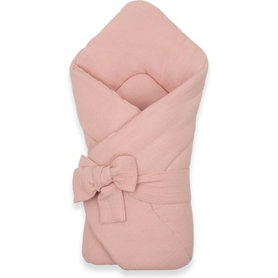 New Baby Mušelínová šnurovacia zavinovačka old pink