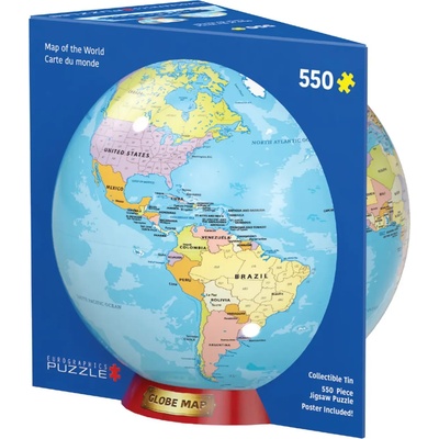 EUROGRAPHICS - Puzzle Map of the World TIN - 550 piese