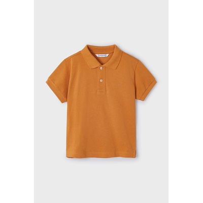 MAYORAL Детска памучна тениска с яка Mayoral в оранжево с изчистен дизайн (150.5G.Mini.PPYH)