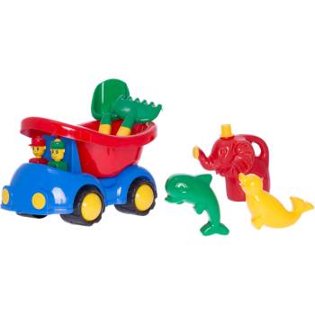 Image 1 of HEMAR КАМИОН С ПЪТНИЦИ, ЛЕЙКА И КОМПЛЕКТ ЗА ПЯСЪК 36 СМ