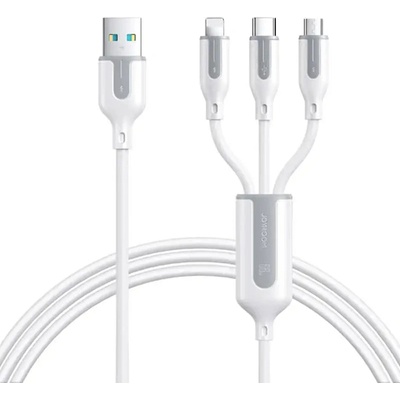 JOYROOM 3в1 USB кабел Joyroom S-1T3066A15, 66W, 1.2m, бял (S-1T3066A15 1.2m Wh)