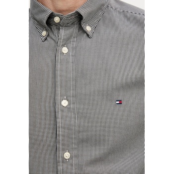 Tommy Hilfiger Памучна риза Tommy Hilfiger в сиво със стандартна кройка с яка с копче MW0MW40457 (MW0MW40457)