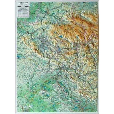 Jizerské hory a Český ráj - nástěnná plastická mapa (vydání 2026) Varianta: bez rámu, Provedení: plastická mapa