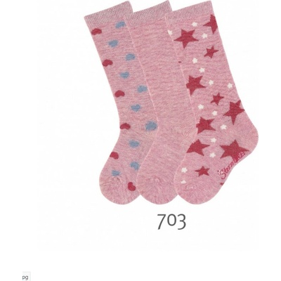 Sterntaler podkolienky rose melange 3ks
