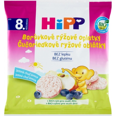 HiPP BIO Borůvkové rýžové oplatky 30 g