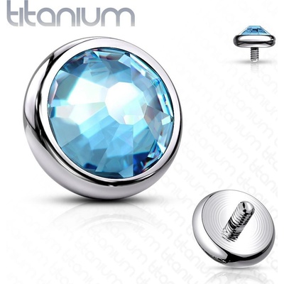 S4U Náhradní kamínek k labretě TITAN, závit 1,2 mm, 3mm (tyrkysová) TIT1076-03Q