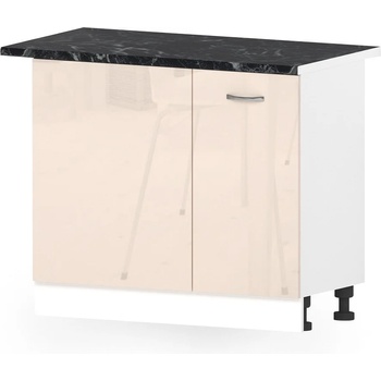 Голд - Аполо Долен кухненски шкаф за ъгъл с 1 врата и рафт Алис b10 100 см крем гланц