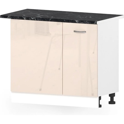 Голд - Аполо Долен кухненски шкаф за ъгъл с 1 врата и рафт Алис b10 100 см крем гланц