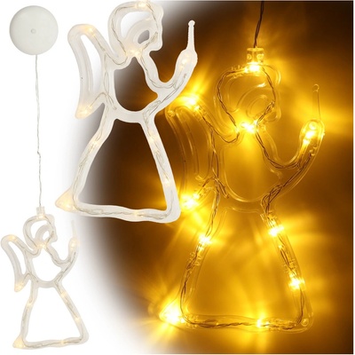 Ikonka LED závesné svietidlá Vianočná dekorácia anjel 49cm 10 LED diód