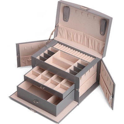 Bezdoteku šperkovnice Silver šedá