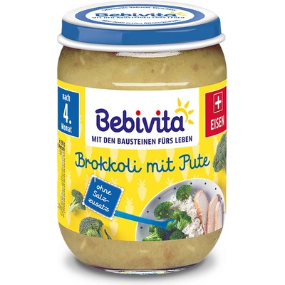 Bebivita БИО пюре броколи с пуешко месо 190г