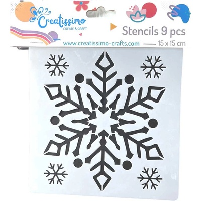 Creatissimo plastová šablona Sněhové vločky set 9 ks 15x15 cm – Zboží Dáma