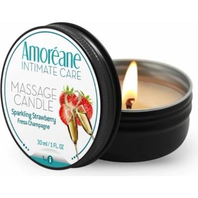 Amoreane Масажна свещ с аромат на ягодово шампанско Amoreane