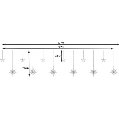 Malatec 17228 hvězdy vločky 138 LED multikolor