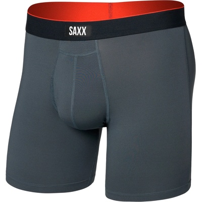 Saxx Мъжко синтетично термобельо Saxx Multi-Sport Mesh Boxer Brief Fly Synthetic base layer - Turbulence / Black WB - размер XXL (014-2278-0715)