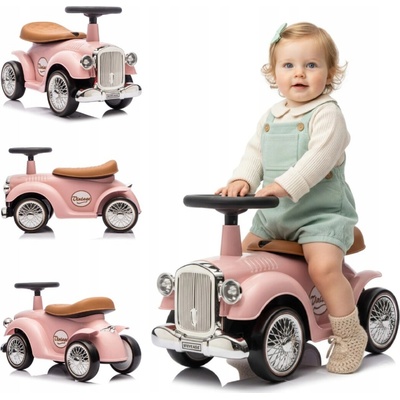 Sun Baby vozidlo Scooter Car Walker auto Retro Růžová