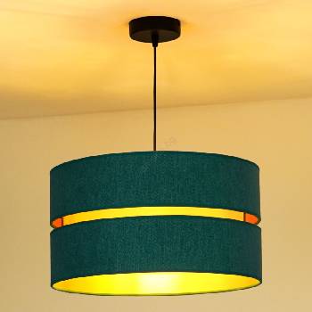 Duolla - Пендел DUO 1xE27/15W/230V Ø 40 см тюркоаз/златист (DU80306)